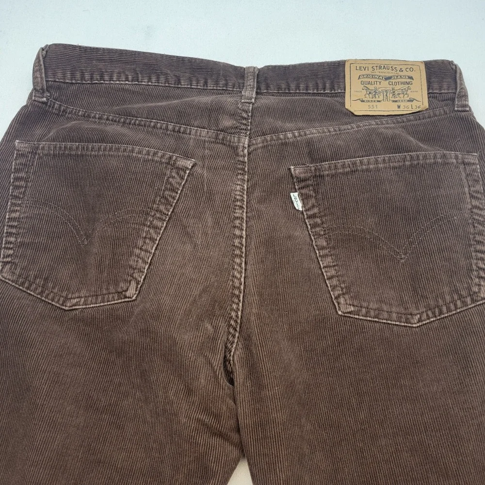 Levi's 551 Corduroy Vintage 90's Pants Mens 36x36 Brown Straight Leg Trouser